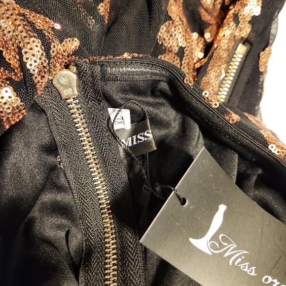 Miss Ord Embellished Black and Gold Strapless Gown - Picture 15 of 16